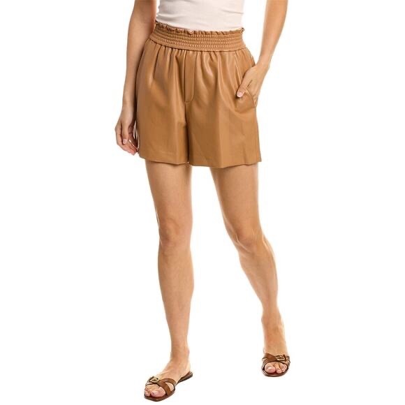 A.L.C. Mid thigh Tan Kaleb Short faux leather Shorts size XL